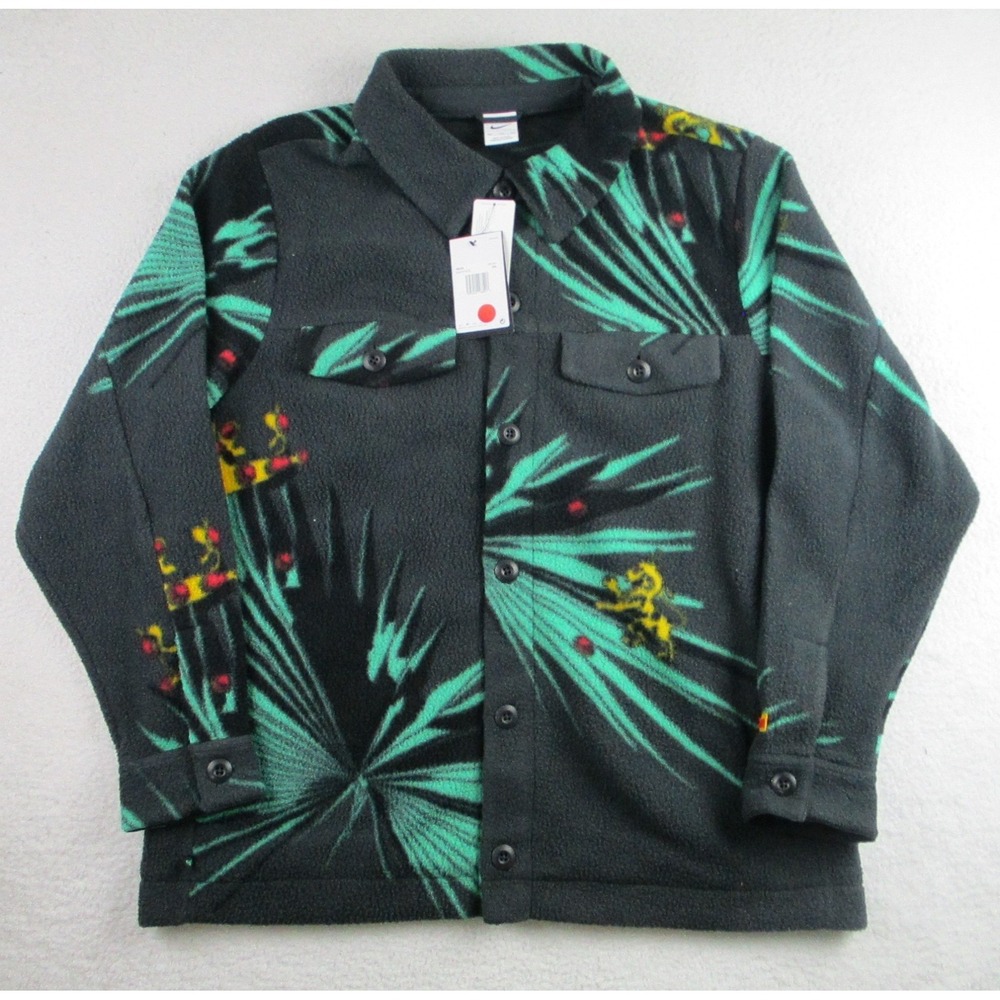 Nike Jacket Mens 2XL LeBron James Fleece Button Up Palm Print DA6707-070‎